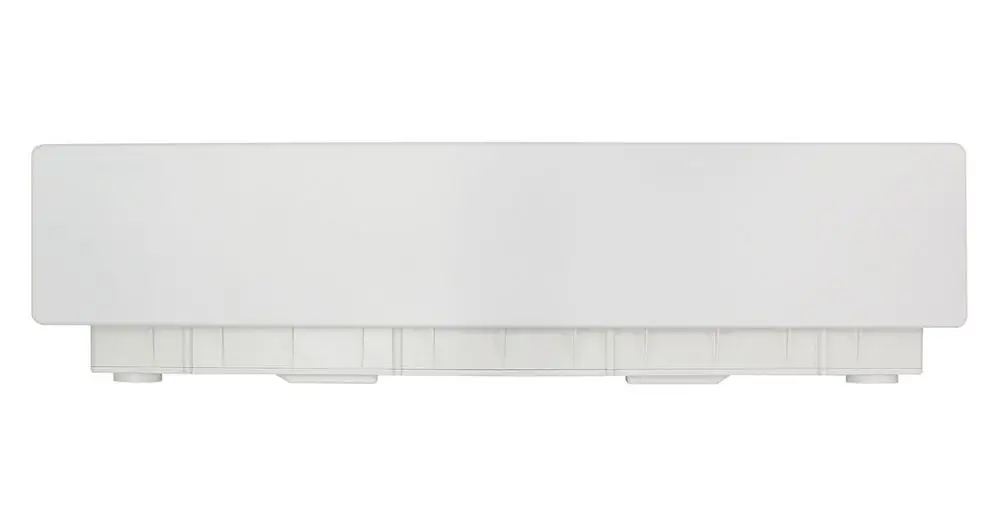 Weißer Montagekasten von Vaillant, geeignet für die Unterputzinstallation, mit flacher Oberseite und seitlichen Befestigungselementen.